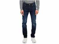 QS 5-Pocket-Jeans mit leichten Abriebeffekten, blau