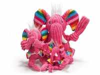 HuggleHounds Spielknochen Hundespielzeug Rainbow Elephant Knottie