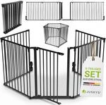 Juskys Kamingitter Ofenschutzgitter (5-tlg), 300 cm lang, 76 cm hoch, faltbar,...