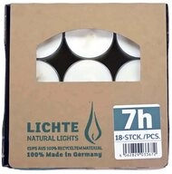 Wenzel Stumpenkerze Teelichter Pue Nature Lights, 18 St&uuml;ck