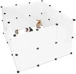 relaxdays Freigehege DIY Freilaufgehege Kunststoff, 24er Pack schwarz|wei&szlig;