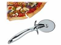 Relaxdays Pizzaschneider Profi, Pizzaroller mit 7 cm Ø Edelstahl Klinge