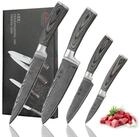 Wakoli Messer-Set EDIS 4er Damastmesser-Set I K&uuml;chenmesser Kochmesser I 8-18 cm