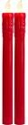 STAR TRADING LED-Kerze 2er Set LED Stabkerzen rot, Schalter per Flamme