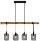 Lindby H&auml;ngeleuchte Elrond, Holz IP20, 4 x 60 W