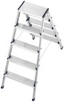 Hailo Doppelleiter D60 StandardLine (1-St), Alu-Sicherheits-Doppelstufenleiter 2x5