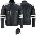 German Wear Lederjacke GW424J Biker Lederjacke Oldschool Vintag Retro Jacke mit