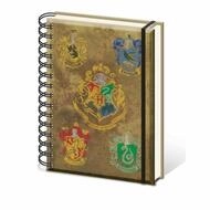 PYRAMID Notizbuch Spirale Notizbuch A5 Harry Potter Schilde H&auml;user und Hogwarts