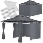 tectake Pavillon Gartenpavillon, mit 6 Seitenteilen, (400 x 300 x 265 cm,