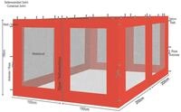 Quick Star Pavillonseitenteil 4 Seitenteile mit Moskitonetz Rankpavillon 3x4 Terra,