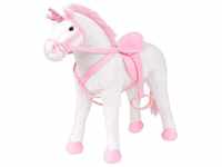 vidaXL Standing Plush Toy Unicorn White and Pink XXL