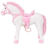 vidaXL Pl&uuml;schfigur, Pl&uuml;schtier Einhorn Stehend Pl&uuml;sch Wei&szlig; und Rosa XXL