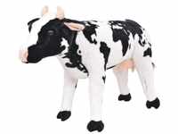 vidaXL Standing Plush Toy Cow Black and White XXL