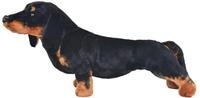 vidaXL Greifspielzeug Pl&uuml;schtier Hund Dackel Stehend Pl&uuml;sch Schwarz XXL