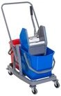 HOMCOM Putzeimer Wischwagen mit 2 Eimern