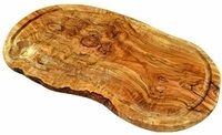 Olivenholz-erleben Tranchierbrett mit Saftrille aus hochwertigem naturbelassenem