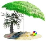 Kingsleeve Sonnenschirm, Hawaii Gr&uuml;n 160 cm Neigbar H&ouml;henverstellbar