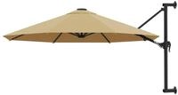 vidaXL Sonnenschirm Sonnenschirm zur Wandmontage mit Metall-Mast 300 cm Taupe