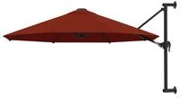 vidaXL Sonnenschirm Sonnenschirm zur Wandmontage mit Metall-Mast 300 cm Terrakotta