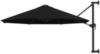 vidaXL Sonnenschirm Sonnenschirm zur Wandmontage mit Metall-Mast 300 cm Schwarz