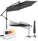 Juskys Ampelschirm Brazil, Sonnenschirm 330 cm Durchmesser, Kurbel, Standfu&szlig; &