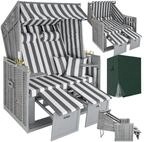 tectake Strandkorb 2-Sitzer mit Polster, verstellbar, inkl. Schutzh&uuml;lle, gepolstert