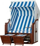 Natur24 Strandkorb Gartenstrandkorb Strandkorb Ostsee Fehmarn Mahagoni 124x87 cm,