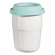 ASA SELECTION Thermobecher cup & go wei&szlig;, Deckel t&uuml;rkis 200 ml, Porzellan