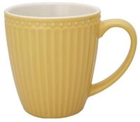 Greengate Becher Alice Becher mit Henkel honey mustard 0,4 l, Steinzeug