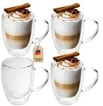 Intirilife Thermoglas, 4-tlg., Glas, Gl&auml;ser Set Thermoglas Teeglas Kaffeeglas...