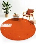 carpetfine Wollteppich Gabbeh Uni, auch als L&auml;ufer und Rund erh&auml;ltlich, rund,