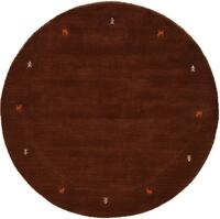 carpetfine Wollteppich Gabbeh Uni, auch als L&auml;ufer und Rund erh&auml;ltlich, rund,