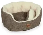 Tierbett Alba, Mikrofaser, oval braun 70 cm x 86 cm