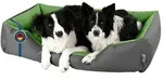 BedDog Tierbett Hundebett LUPI mit Rand, Bezug abnehmbar grau|gr&uuml;n 85 cm x 120 cm