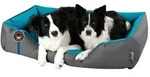 BedDog Tierbett Hundebett LUPI mit Rand, Bezug abnehmbar blau|grau 85 cm x 120...