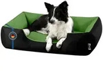 BedDog Tierbett Hundebett LUPI mit Rand, Bezug abnehmbar gr&uuml;n|schwarz 85 cm x...