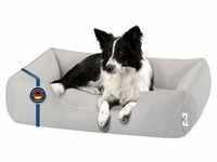 BedDog Tierbett Hundebett ZARA mit Rand, Bezug abnehmbar grau 85 cm x 100 cm