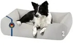 BedDog Tierbett Hundebett ZARA mit Rand, Bezug abnehmbar grau 60 cm x 75 cm