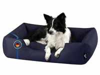 BedDog Tierbett Hundebett ZARA mit Rand, Bezug abnehmbar blau 65 cm x 80 cm