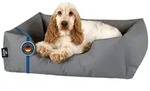 BedDog Tierbett Hundebett ZARA mit Rand, Bezug abnehmbar grau 50 cm x 65 cm