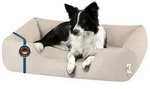 BedDog Tierbett Hundebett ZARA mit Rand, Bezug abnehmbar beige|gelb 80 cm x 95...
