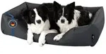 BedDog Tierbett Hundebett ZARA mit Rand, Bezug abnehmbar grau 80 cm x 115 cm