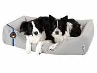 BedDog Tierbett Hundebett ZARA mit Rand, Bezug abnehmbar grau 85 cm x 120 cm