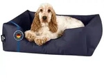 BedDog Tierbett Hundebett ZARA mit Rand, Bezug abnehmbar blau 50 cm x 65 cm