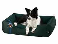 BedDog Tierbett Hundebett ZARA mit Rand, Bezug abnehmbar grün 85 cm x 100 cm