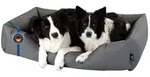 BedDog Tierbett Hundebett ZARA mit Rand, Bezug abnehmbar grau 80 cm x 115 cm