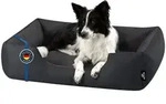 BedDog Tierbett Hundebett ZARA mit Rand, Bezug abnehmbar grau 80 cm x 95 cm