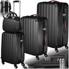 tectake Trolley Hartschalenkoffer - stabiles Kofferset im Metallic-Look, 4 Rollen,