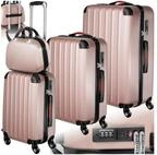 tectake Trolley Hartschalenkoffer - stabiles Kofferset im Metallic-Look, 4 Rollen,