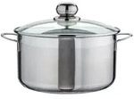 Levelone Fleischtopf XL Kochtopf 24 cm Durchmesser, unbeschichtet, Edelstahl, 6,1